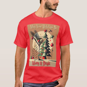 Retro 50s Jet Set Christmas Tree Martini T-Shirt