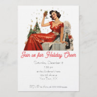 Retro 50's Lady in Red Christmas Party