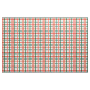Light Blue, Pink and White Plaid Fabric