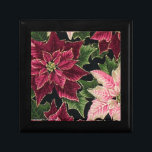 Retro 50s Poinsettia Burgundy Pink Gift Box<br><div class="desc">Thank You for visiting The Holiday Christmas Shop! You are viewing The Lee Hiller Designs Holiday Collection of Home and Office Decor,  Apparel,  Gifts,  Collectibles and more. The Designs include Lee Hiller Photography in Hand Drawn Mixed Media and  Digital Art Collection.</div>