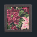 Retro 50s Poinsettia Burgundy Pink Keepsake Box<br><div class="desc">Thank You for visiting The Holiday Christmas Shop! You are viewing The Lee Hiller Designs Holiday Collection of Home and Office Decor,  Apparel,  Gifts,  Collectibles and more. The Designs include Lee Hiller Photography in Hand Drawn Mixed Media and  Digital Art Collection.</div>