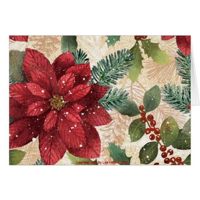 Retro 50s Poinsettia Red Green Cream (Front Horizontal)
