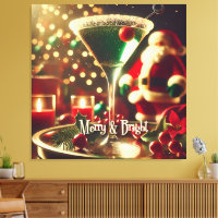 Retro 50s Santa Christmas Green Martini