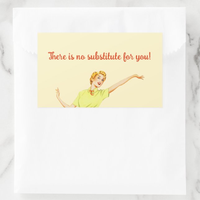 Retro 50s There is no substitute for you! Teacher Rectangular Sticker (Bag)