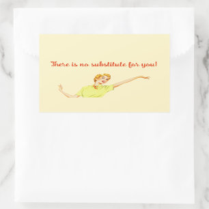 Retro 50s There is no substitute for you! Teacher Rectangular Sticker