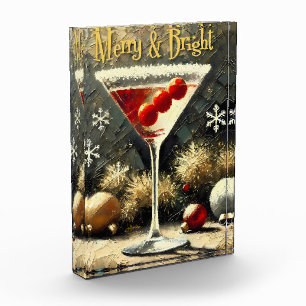 Retro 50s Triple Cranberry Christmas Martini Photo Block