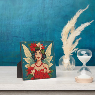 Retro 50s Tropical Christmas Pin-Up Beauty Queen Plaque