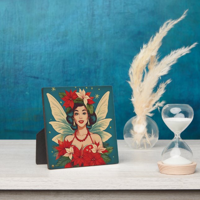 Retro 50s Tropical Christmas Pin-Up Beauty Queen Plaque (Insitu)