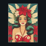 Retro 50s Tropical Christmas Pin-Up Girl Postcard<br><div class="desc">A Collection of Tropical Christmas Beauties</div>