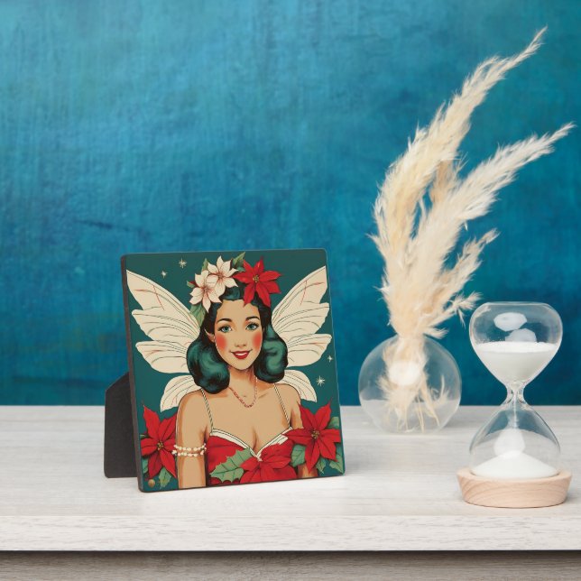 Retro 50s Tropical Christmas Pin-Up Starlet Plaque (Insitu)