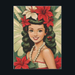 Retro 50s Tropical Christmas Princess Postcard<br><div class="desc">A Collection of Tropical Christmas Beauties</div>