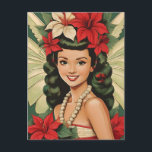 Retro 50s Tropical Christmas Princess Postcard<br><div class="desc">A Collection of Tropical Christmas Beauties</div>