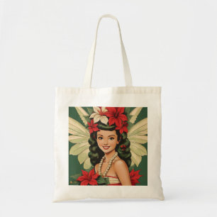 Retro 50s Tropical Christmas Princess Tote Bag