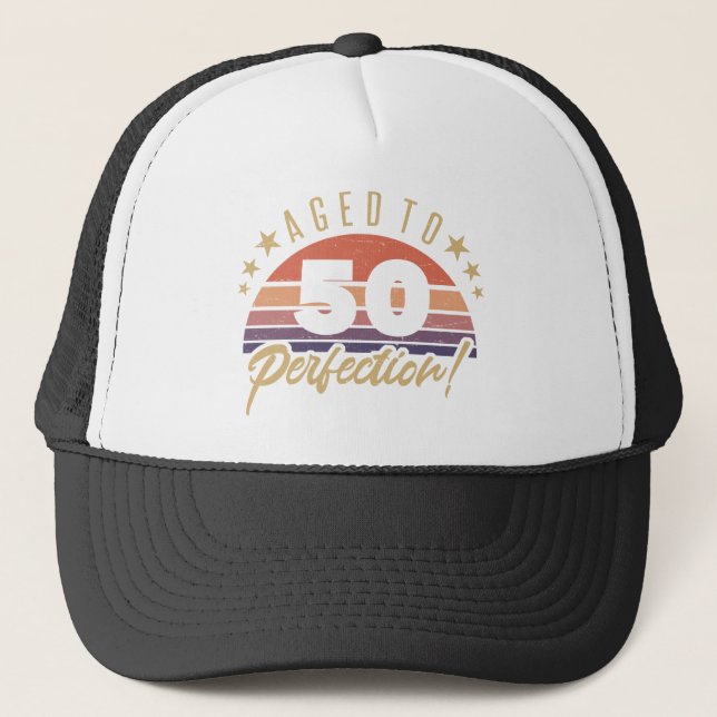 Retro 50th Birthday Humour Trucker Hat (Front)