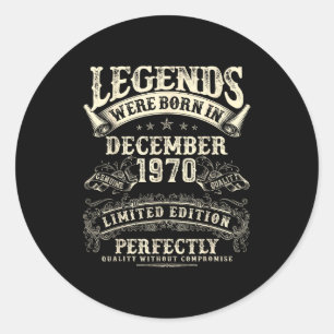 Retro 55th Birthday For Men 55 Year Old December 1 Classic Round Sticker