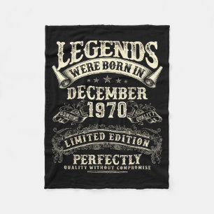 Retro 55th Birthday For Men 55 Year Old December 1 Fleece Blanket