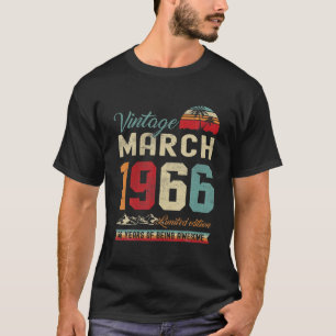 Retro 56Th Birthday 56 Years Old March 1966 Vintag T-Shirt