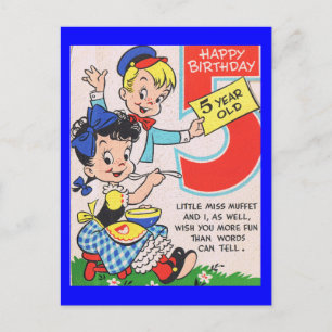 Retro 5th Birthday Card