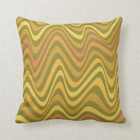 Retro 60s 70s Abstract Lines Pattern Green Yellow
