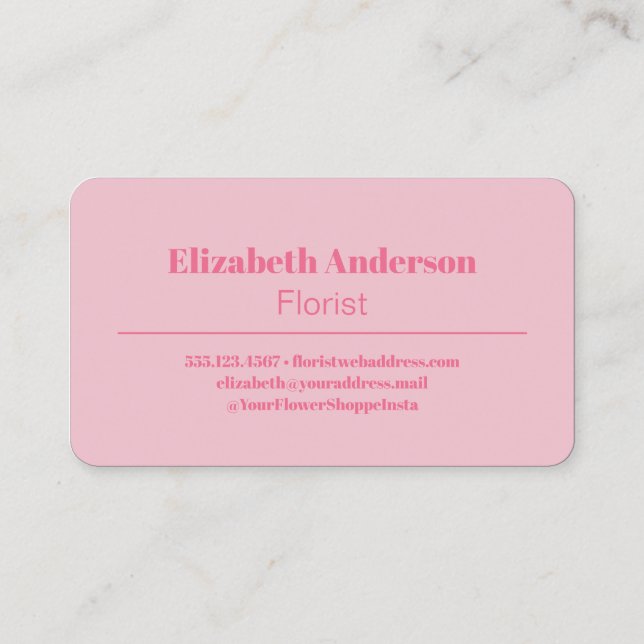 Retro 60s 70s Aesthetic Pink Floral Pattern Business Card (Back)