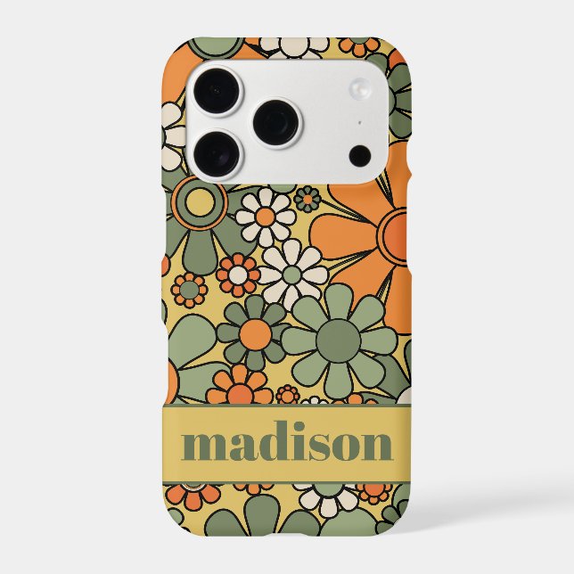 Retro 60s 70s Floral Pattern Personalised (Back)