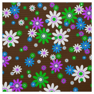 retro 60s 70s flower fabric