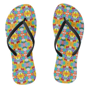 Retro 60s 70s Flower Pattern Jandals