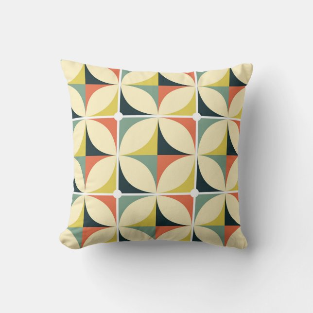 Retro 60's 70's geometric pattern. cushion (Front)