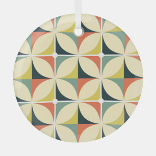 Retro 60's 70's geometric pattern. glass tree decoration