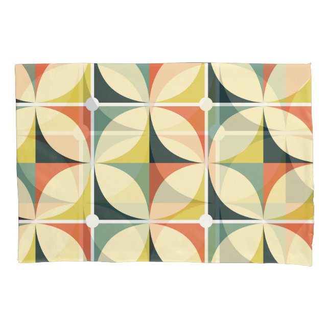 Retro 60's 70's geometric pattern. pillowcase (Front)