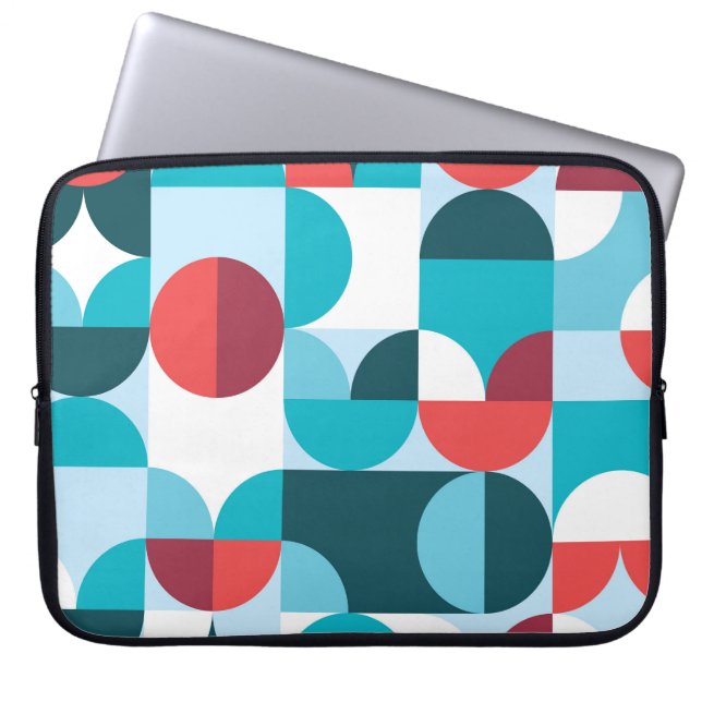 Retro 60's 70's minimalist pattern laptop sleeve (Front)