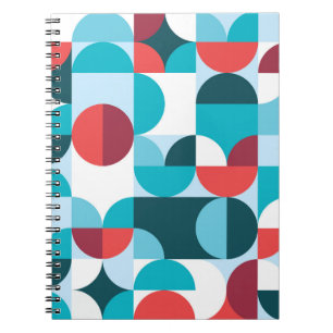 Retro 60's 70's minimalist pattern notebook