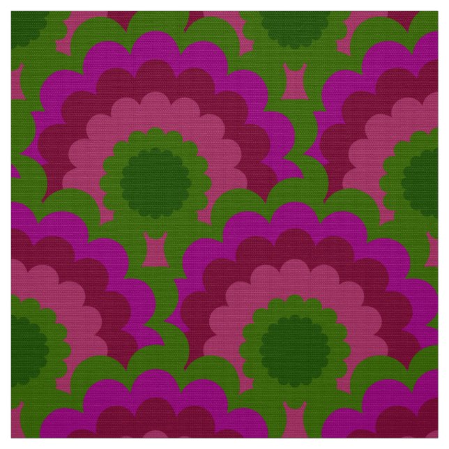 Retro 60s 70s Mod fabric Scallop pattern (Swatch)