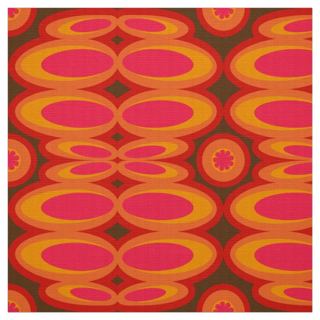 Retro 60s 70s pattern styled fabric (Swatch)