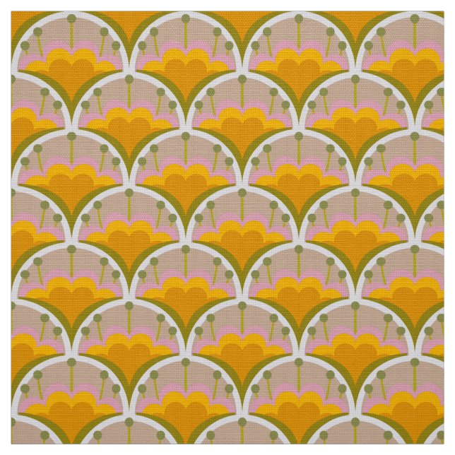 Retro 60s 70s pattern styled fabric (Swatch)