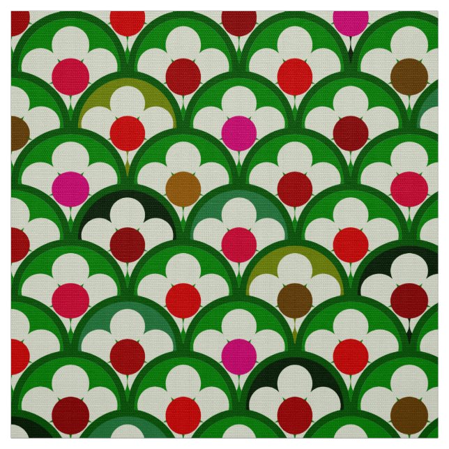 Retro 60s 70s pattern styled fabric (Swatch)