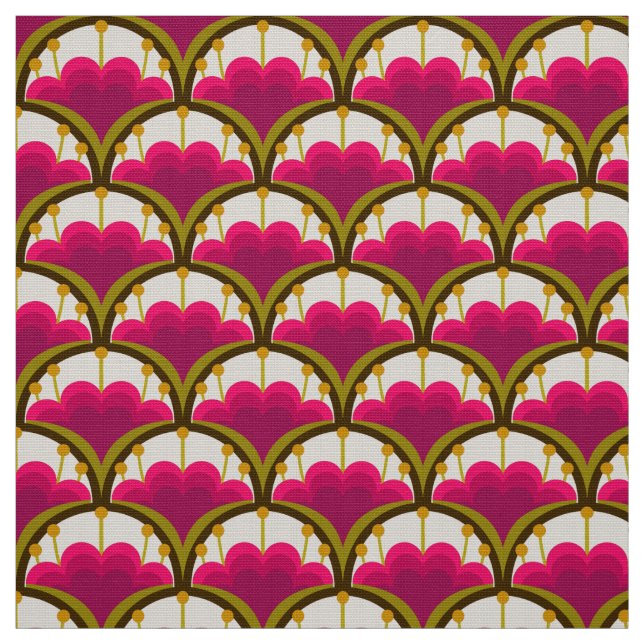 Retro 60s 70s pattern styled fabric (Swatch)
