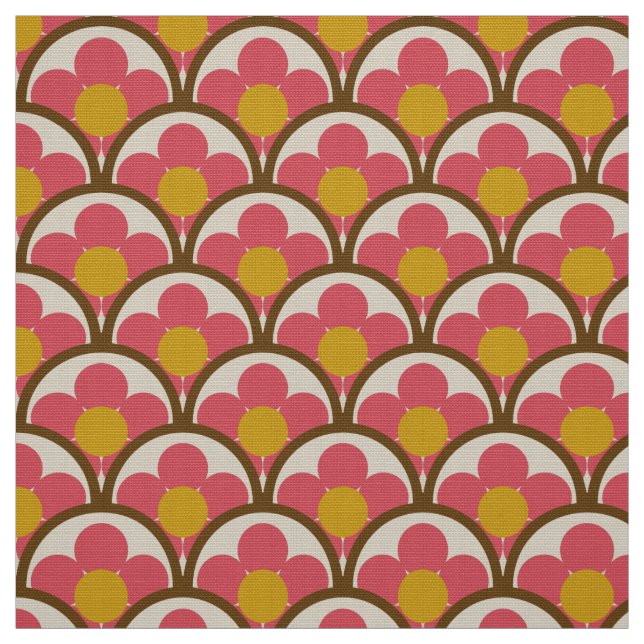 Retro 60s 70s pattern styled fabric (Swatch)