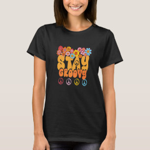 Retro 60s 70s Peace Hippie Stay Groovy Sunflowers T-Shirt