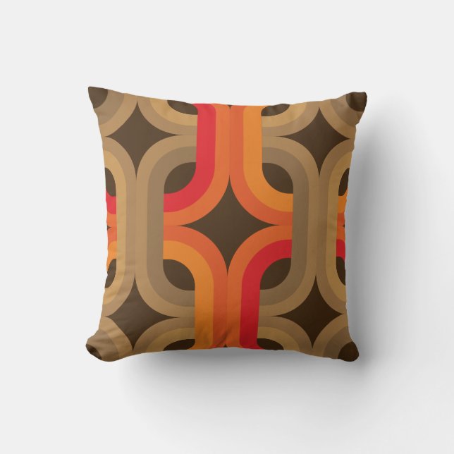 retro 60s 70s style pillow (Front)