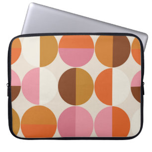Retro 60s - 70s style with a rainbow hippie sun in laptop sleeve