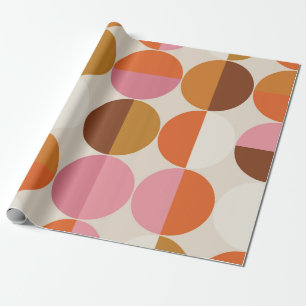 Retro 60s - 70s style with a rainbow hippie sun in wrapping paper