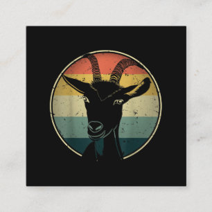 Retro 60s 70s Vintage Farmer Animal Lover Goat Square Business Card