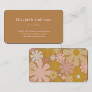 Retro 60s Aesthetic Vintage Modern Flower Business Card