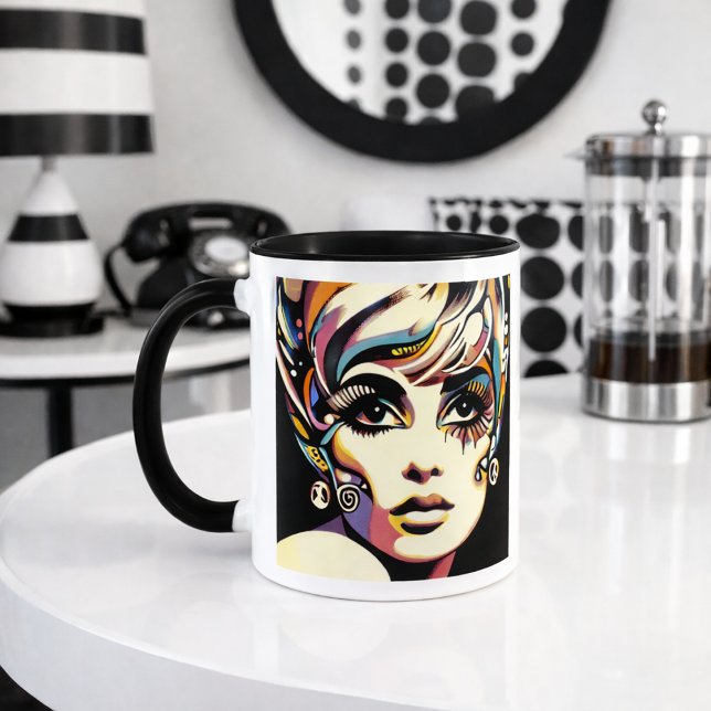 Retro 60's Face and Quote Mug (Creator Uploaded)