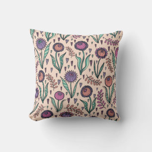 Retro 60s Floral: Home Decor Pattern Cushion