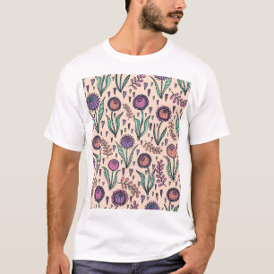 Retro 60s Floral: Home Decor Pattern T-Shirt