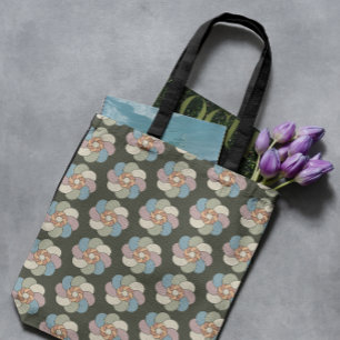 Retro 60s florals  tote bag