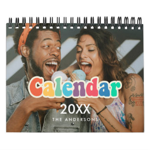 Retro 60s Hippie Fun family photo 2026 Calendar
