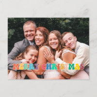 Retro 60s Hippie Fun Merry Christmas family photo